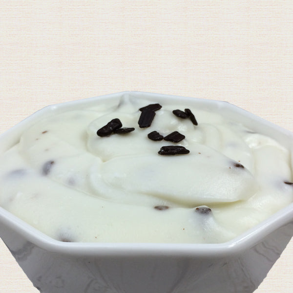 Coconut Pudding with Chocolate Flakes